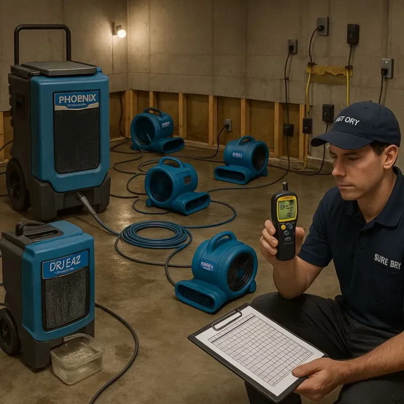 Structural Drying and Dehumidification process in Greater Northdale, FL